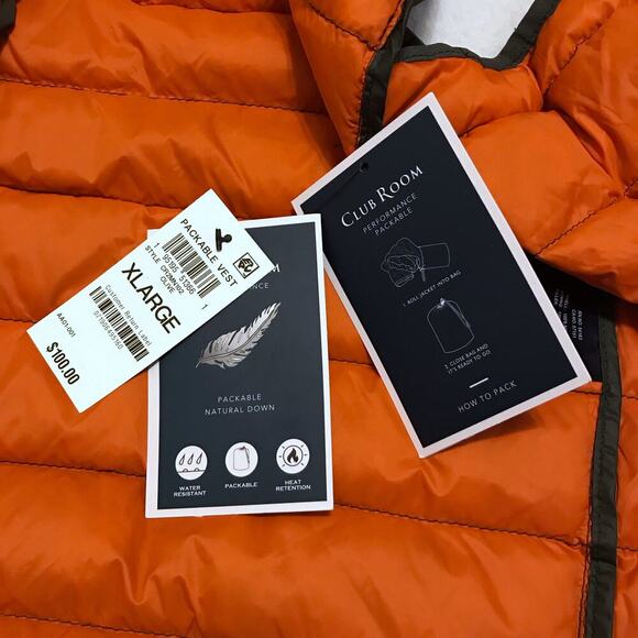 Club Room NWT Quilted Packable Vest Puffer Jacket Men XL - Picture 10 of 13